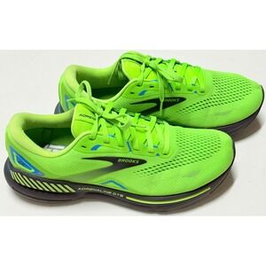 Brooks Adrenaline GTS 23 Mens 9.5 Wide 2E Neon Green Running Shoes 1103912E373